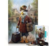 Puzzle da 1000 pezzi per ragazzi, guida di viaggio, anatra, taglio netto, artigianato, divertimento cognitivo, gioco per il tempo libero, Natale, arte per la casa (50x75cm)