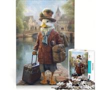 Puzzle da 1000 pezzi per ragazzi guida di viaggio con anatra giochi per famiglie per migliorare la memoria con poster e foglio di curiosità abbinati 50x75cm