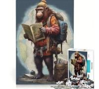 Puzzle da 1000 pezzi per ragazzi guida di viaggio con scimmie giochi per famiglie migliora la memoria con poster e foglio di curiosità abbinati 38x26cm