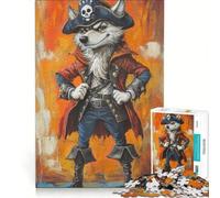 Puzzle da 1000 pezzi per ragazzi, Halloween Lupo, giocattolo fai da te, migliora la memoria, con pezzi completamente ad incastro di forme casuali 38x52cm