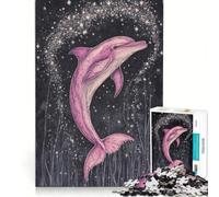 Puzzle da 1000 pezzi per ragazzi I delfini rosa esistono giochi per famiglie taglio di precisione compleanno e Natale 38x52cm