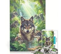 Puzzle da 1000 pezzi per ragazzi I lupi hanno il predominio gioco interattivo sfida impegnativa compleanno 38x52cm