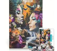 Puzzle da 1000 pezzi per ragazzi: i volti di due donne giocattolo educativo decorazione per la casa compleanni e occasioni speciali 50x75cm