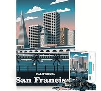 Puzzle da 1000 pezzi per ragazzi, ideale per viaggi a San Francisco, California, Stati Uniti Gioco di logica puro, rilassante, pulito e raffinato (50x75cm)