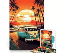 Puzzle da 1000 pezzi per ragazzi, ideale per viaggi in spiaggia con un furgoncino VW retrò, stimola la memoria, favorisce la calma e offre una piacevole sorpresa (50x75cm)
