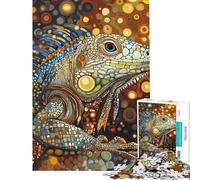 Puzzle da 1000 pezzi per ragazzi iguana in stile mosaico puzzle per adulti giochi rilassanti migliora la memoria attività divertenti da fare a casa (dimensioni 38x26cm)