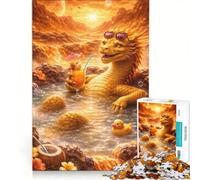 Puzzle da 1000 pezzi per ragazzi: Il bagno del drago giallo su Venere giocattolo fai-da-te rilassante e stimolante per la mente adatto come decorazione da scrivania 50x75cm