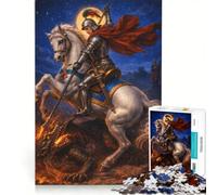 Puzzle da 1000 pezzi per ragazzi "Il cacciatore di draghi della fede" gioco per famiglie attività divertenti da fare a casa per rafforzare l'amore tra le coppie 50x75cm