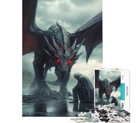 Puzzle da 1000 pezzi per ragazzi Il cavaliere inginocchiato davanti al drago ideale per compleanni Natale e divertimento in famiglia Gioco impossibile per ragazzi dai 14 anni in su 38x52cm