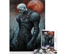 Puzzle da 1000 pezzi per ragazzi Il Cavaliere Oscuro sotto la Luna di Sangue gioco educativo antistress giocattolo fai da te regalo di compleanno (38x26cm)