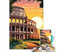 Puzzle da 1000 pezzi per ragazzi Il Colosseo a Roma Gioco rilassante ed educativo ideale come regalo di compleanno o per migliorare la memoria (dimensioni 50x75cm)