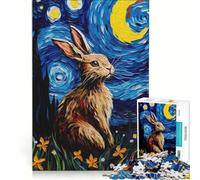 Puzzle da 1000 pezzi per ragazzi Il coniglio nella notte stellata gioco educativo regalo di compleanno compleanno e Natale 50x75cm
