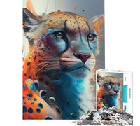 Puzzle da 1000 pezzi per ragazzi "Il coraggioso ghepardo" - Gioco educativo e stimolante ideale per tutta la famiglia perfetto come regalo di compleanno (dimensioni 38x26cm)