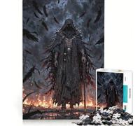 Puzzle da 1000 pezzi per ragazzi "Il corvo araldo tra le fiamme" gioco rompicapo difficile e stimolante ideale come regalo per tutta la famiglia 38x26cm