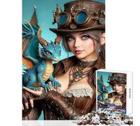 Puzzle da 1000 pezzi per ragazzi Il domatore di draghi steampunk Gioco pratico sfida impegnativa giocattolo educativo Ogni pezzo è unico - (50x75cm)