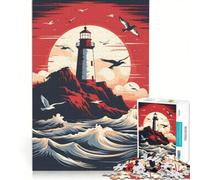 Puzzle da 1000 pezzi per ragazzi "Il faro nella tempesta" gioco educativo attività divertenti da fare in casa per rafforzare l'amore tra le coppie 50x75cm