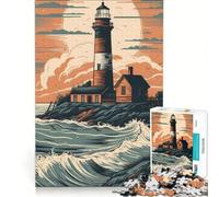 Puzzle da 1000 pezzi per ragazzi "Il faro nella tempesta" gioco educativo attività divertenti da fare in casa per rafforzare l'amore tra le coppie 38x26cm