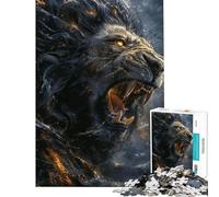 Puzzle da 1000 pezzi per ragazzi il feroce Re Leone gioco rilassante decorazione da parete ideale come regalo per tutta la famiglia (dimensioni 38x52cm)