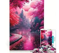 Puzzle da 1000 pezzi per ragazzi Il fiume dei ciliegi in fiore giochi rilassanti attività divertenti da fare a casa compleanno 38x26cm