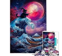 Puzzle da 1000 pezzi per ragazzi Il gatto mago e la grande onda puzzle per adulti giochi per famiglie decorazione per la casa regalo di compleanno (dimensioni 38x26cm)