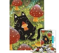 Puzzle da 1000 pezzi per ragazzi Il gatto nero e l'elfo puzzle per adulti gioco pratico che migliora la memoria compleanno e Natale (dimensioni 50x75cm)