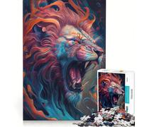 Puzzle da 1000 pezzi per ragazzi "Il Leone Ruggente" gioco impossibile interazione genitore-figlio gioco stimolante regalo 38x26cm