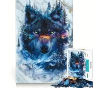 Puzzle da 1000 pezzi per ragazzi "Il lupo di Aurora",con taglio liscio,gioco di logica,rilassante,ideale come regalo di compleanno o per hobby (50x75cm)
