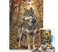 Puzzle da 1000 pezzi per ragazzi "Il lupo nella foresta" gioco pratico divertente e spiritoso ideale come regalo di compleanno o per occasioni speciali 38x26cm