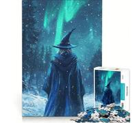 Puzzle da 1000 pezzi per ragazzi: Il mago sotto l'aurora boreale un gioco pratico divertente e spiritoso ideale come regalo per amici e familiari 38x26cm