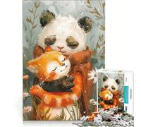 Puzzle da 1000 pezzi per ragazzi: Il miglior amico il gatto panda gioco rompicapo impegnativo da completare ideale come regalo per tutta la famiglia 38x26cm