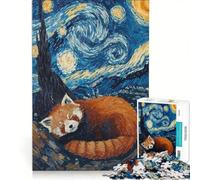 Puzzle da 1000 pezzi per ragazzi "Il panda rosso sogna una notte stellata" gioco rompicapo difficile e stimolante ideale come regalo per tutta la famiglia 50x75cm