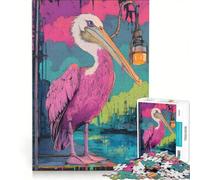 Puzzle da 1000 pezzi per ragazzi Il pellicano rosa giocattolo decorativo da parete regalo di compleanno adatto per la decorazione della scrivania 50x75cm
