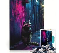 Puzzle da 1000 pezzi per ragazzi "Il procione nella notte" giocattolo fai-da-te impegnativo da completare regalo di compleanno regalo di viaggio 50x75cm