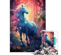 Puzzle da 1000 pezzi per ragazzi il raro unicorno blu giocattolo educativo gioco di assemblaggio ottimo regalo per gli amanti del gioco (dimensioni 38x52cm)