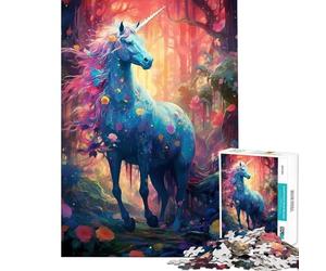 Puzzle da 1000 pezzi per ragazzi il raro unicorno blu giocattolo educativo gioco di assemblaggio ottimo regalo per gli amanti del gioco (dimensioni 38x52cm)