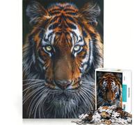 Puzzle da 1000 pezzi per ragazzi Il Re della Giungla Tigre giochi per famiglie migliora la memoria con poster e foglio di curiosità abbinati 38x52cm