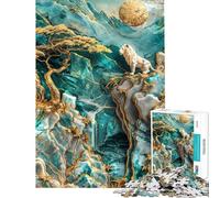 Puzzle da 1000 pezzi per ragazzi Il Regno del Re Leone Puzzle Kintsugi per adulti Gioco rompicapo Regalo difficile per amici e familiari (Dimensioni 38x26cm)