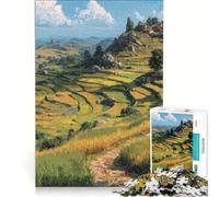 Puzzle da 1000 pezzi per ragazzi: Il sentiero verso il villaggio sulla collina giochi divertenti attività divertenti da fare a casa gioco dal design accattivante 38x52cm