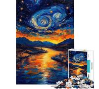 Puzzle da 1000 pezzi per ragazzi Il sogno di Van Gogh puzzle per ragazzi stimola la memoria lista dei desideri con Babbo Natale gioco educativo per famiglie 38x52cm
