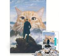 Puzzle da 1000 pezzi per ragazzi "Il viandante sopra il mare dei gatti" giocattolo educativo decorazione per la casa con poster e foglio di curiosità abbinati 38x52cm