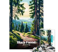 Puzzle da 1000 pezzi per ragazzi illustrazione del paesaggio della Foresta Nera in Germania puzzle per adulti giochi divertenti decorazione murale stimola l'esercizio mentale (dimensioni 38x52cm)