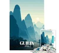 Puzzle da 1000 pezzi per ragazzi illustrazione del paesaggio di Guilin Cina Gioco rilassante giocattolo avvincente per coltivare la pazienza Ottimo per gli amanti dei giochi Taglio di precisione