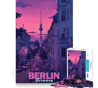 Puzzle da 1000 pezzi per ragazzi,illustrazione del paesaggio urbano di Berlino,ritaglio preciso,decorazione,gioco per esercitare la mente,gioco di pace,divertimento,regalo di Natale (50x75cm)