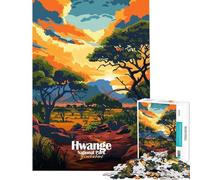 Puzzle da 1000 pezzi per ragazzi illustrazione del Parco Nazionale di Hwange Zimbabwe gioco educativo sfida giocattolo educativo difficile opera d'arte regalo (dimensioni 38x52cm)