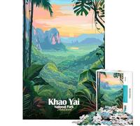 Puzzle da 1000 pezzi per ragazzi illustrazione del Parco Nazionale di Khao Yai Thailandia gioco intellettuale rilassante attività per famiglie regalo di Babbo Natale segreto (dimensioni 38x52cm)