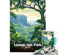 Puzzle da 1000 pezzi per ragazzi illustrazione del Parco Nazionale di Loango Gabon Aiuta ad allenare la mente Regalo di compleanno Giocattolo decorativo da parete Adatto a persone dai 14 anni in su
