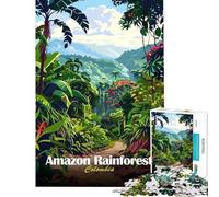 Puzzle da 1000 pezzi per ragazzi illustrazione della foresta amazzonica in Colombia puzzle per adulti giocattolo decorativo da parete migliora la memoria compleanni e altre occasioni