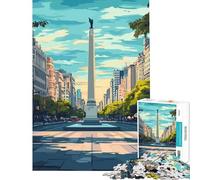 Puzzle da 1000 pezzi per ragazzi illustrazione dell'Obelisco di Buenos Aires gioco impossibile giocattolo avvincente per coltivare la pazienza regalo di compleanno decorazione da parete (75x50cm)