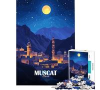 Puzzle da 1000 pezzi per ragazzi illustrazione di paesaggio notturno di Muscat Oman Gioco impossibile giocattolo avvincente per coltivare la pazienza Regalo di compleanno decorazione da parete