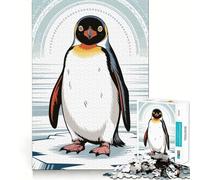 Puzzle da 1000 pezzi per ragazzi,illustrazione di un pinguino su un iceberg,incastro perfetto,gioco di abilità mentale,divertimento,svago,Natale,arte per la casa (38x26cm)